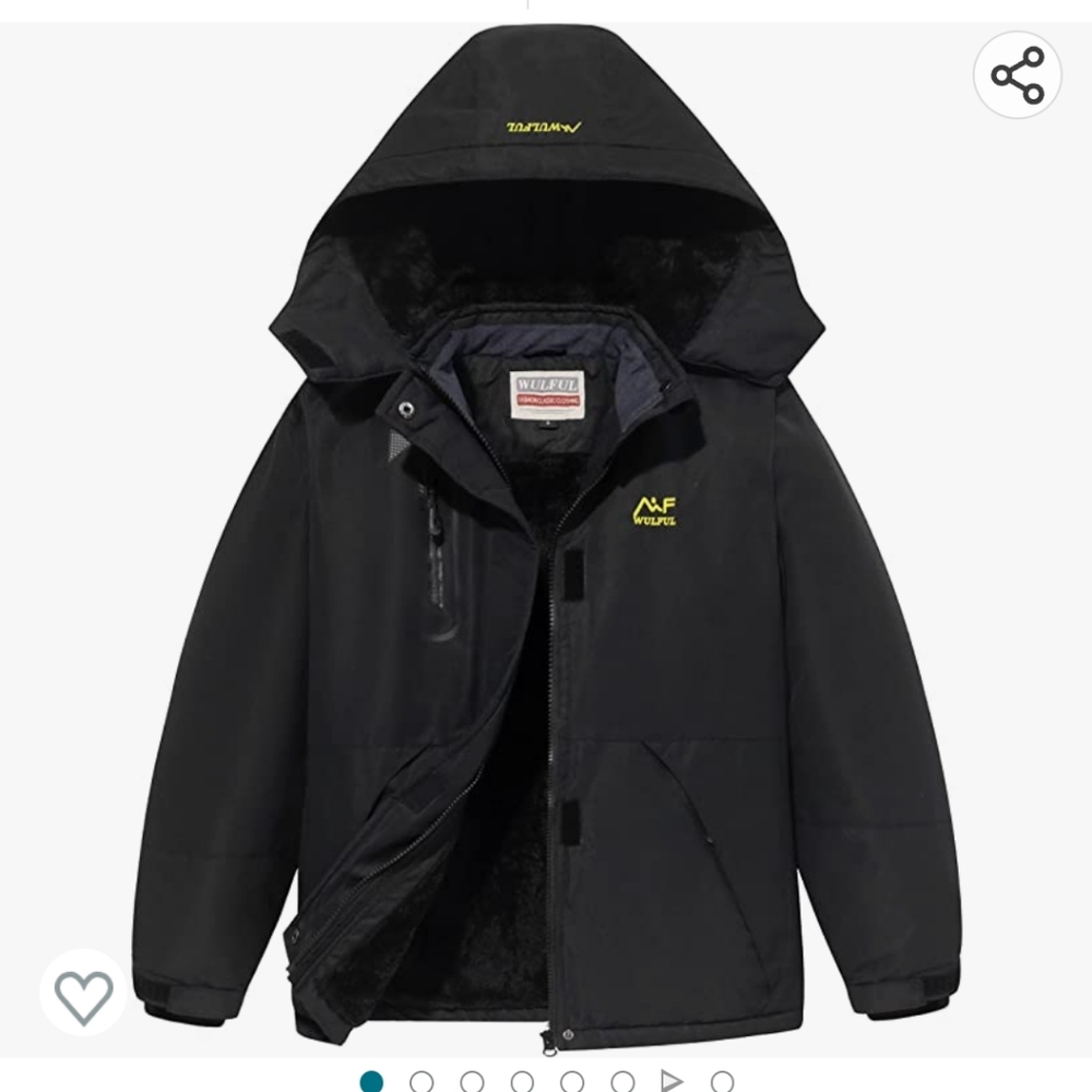 WULFUL Girl's Waterproof Ski Jacket Warm Fleece Hooded Winter Snow Coat